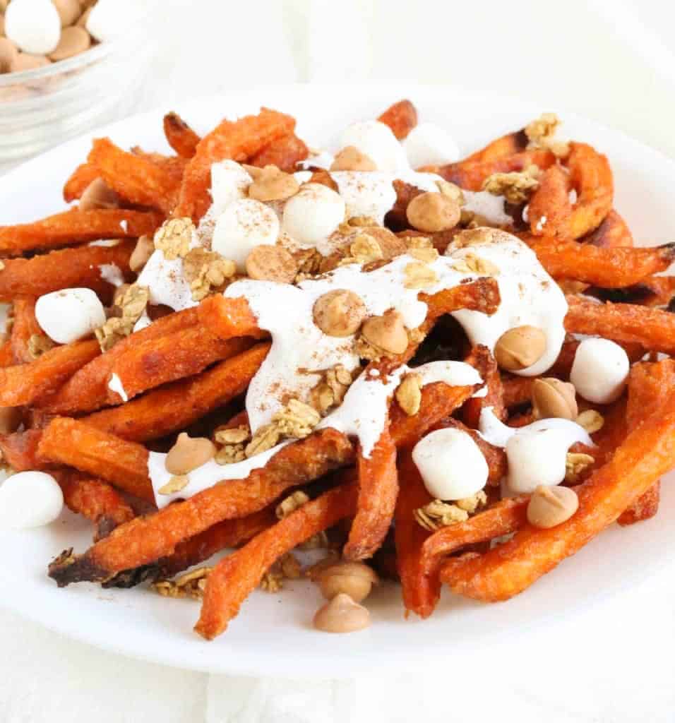 Loaded Sweet Potato Fries Made in Air Fryer