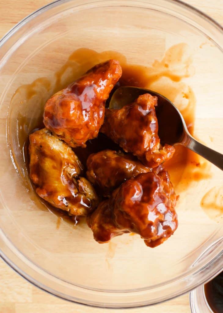 hot wings coated in dr pepper wing sauce