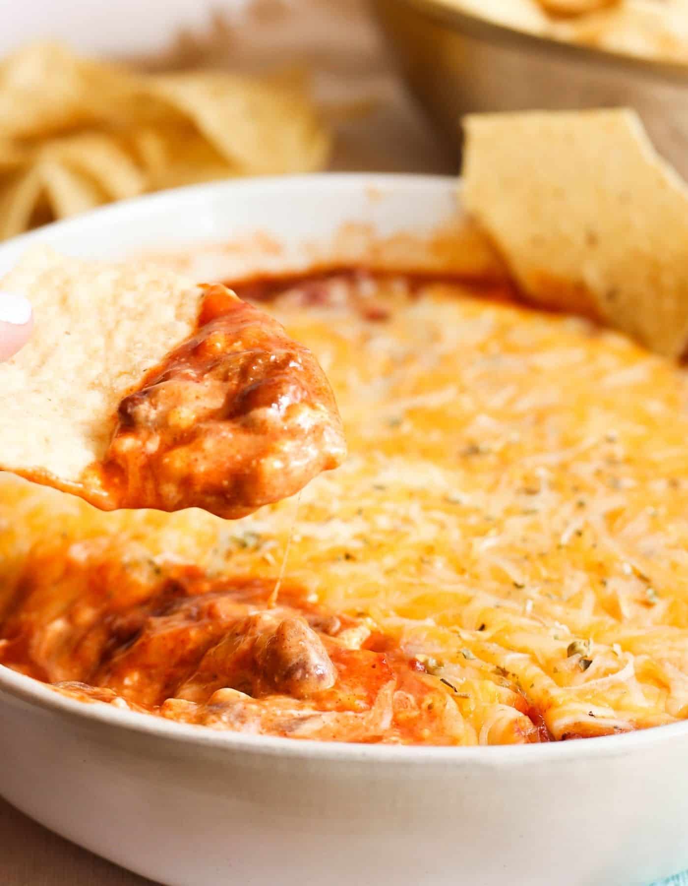 Chili Cheese Dip with Cream Cheese - Delicious Made Easy