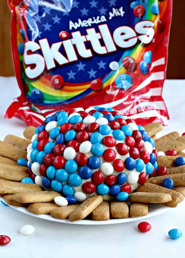 Easy Fourth of July Recipe Skittles Cheese Ball Delicious Made Easy