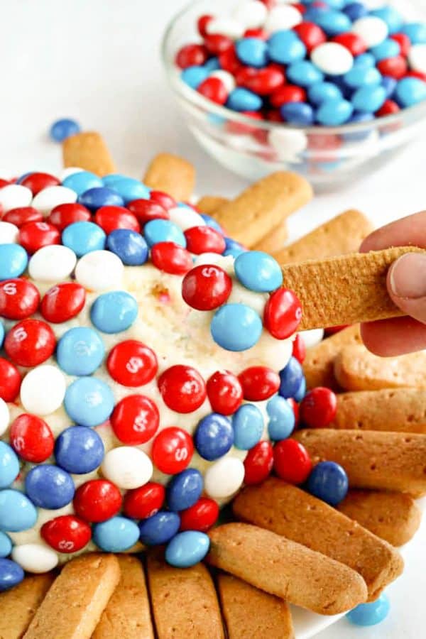 Easy Fourth of July Recipe Skittles Cheese Ball