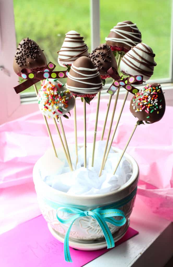 chocolate covered strawberries bouquet instructions
