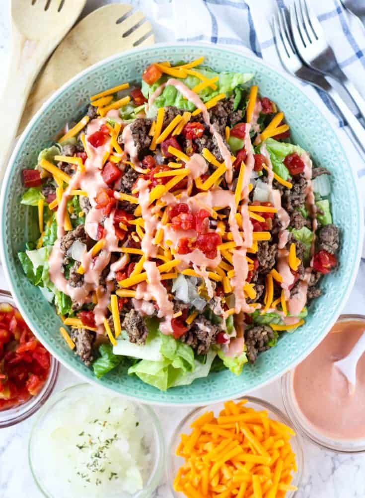 Easy Cheeseburger Salad (Block Party Food Ideas)