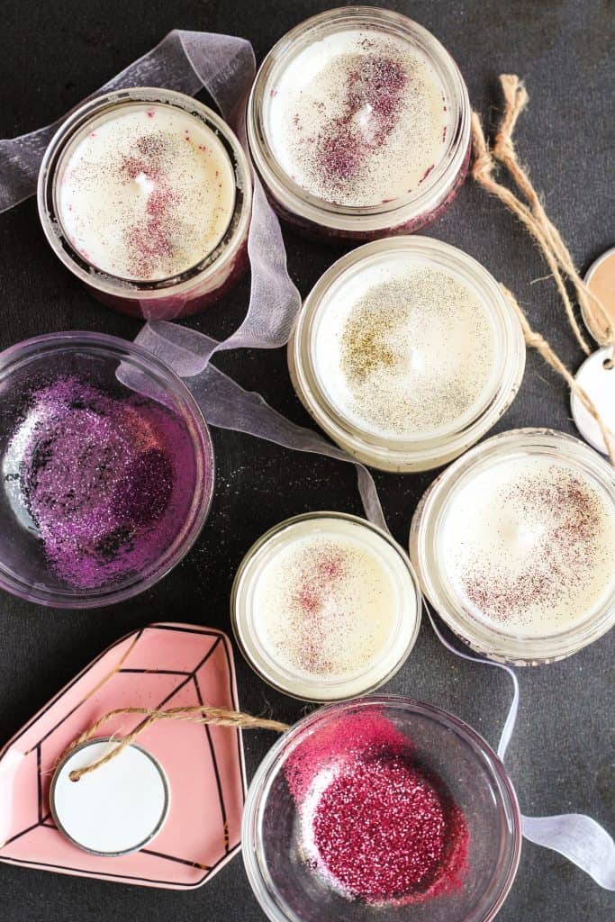 easy diy glitter candles