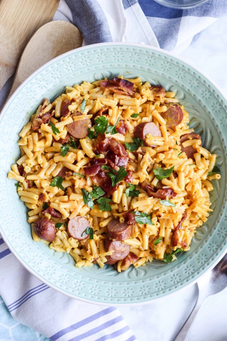 Loaded Macaroni and Hot Dogs