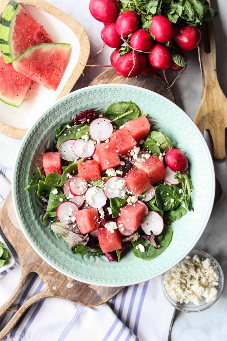 Watermelon Radish Feta Salad Recipe