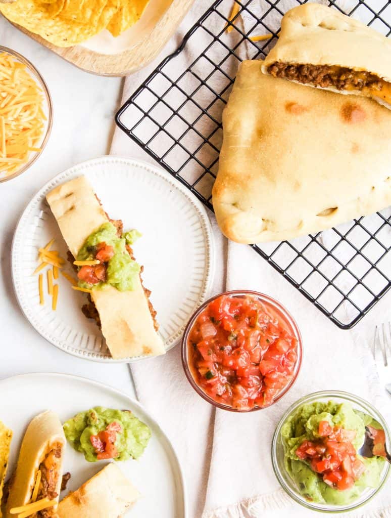 Taco Calzone with toppings