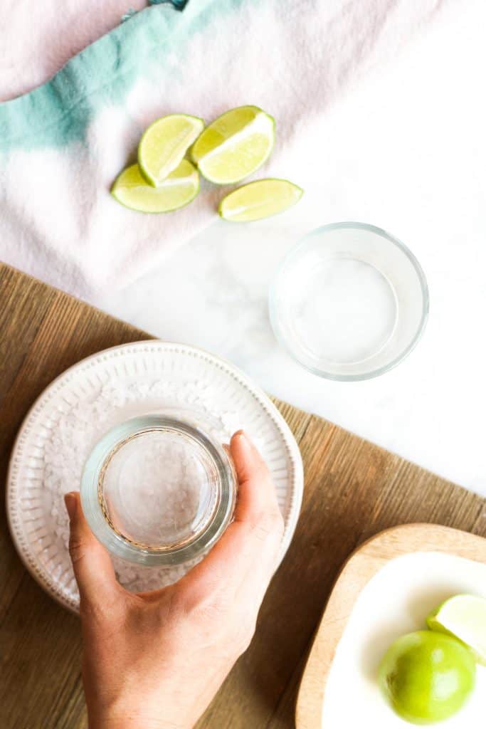 margarita glasses dipped in salt