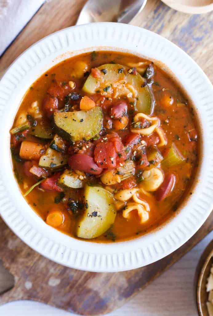 bowl of minestrone soup