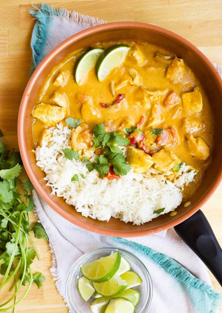 Yellow Chicken Curry with Roasted Red Pepper