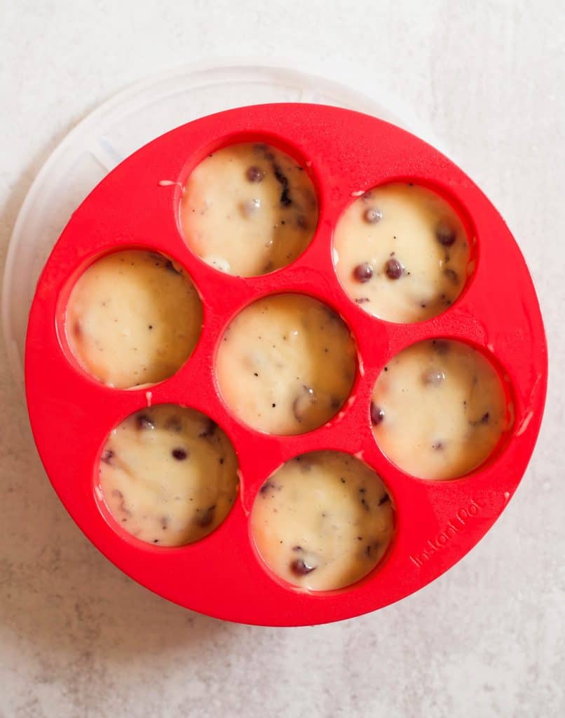 instant pot muffin bites in the silicone mold