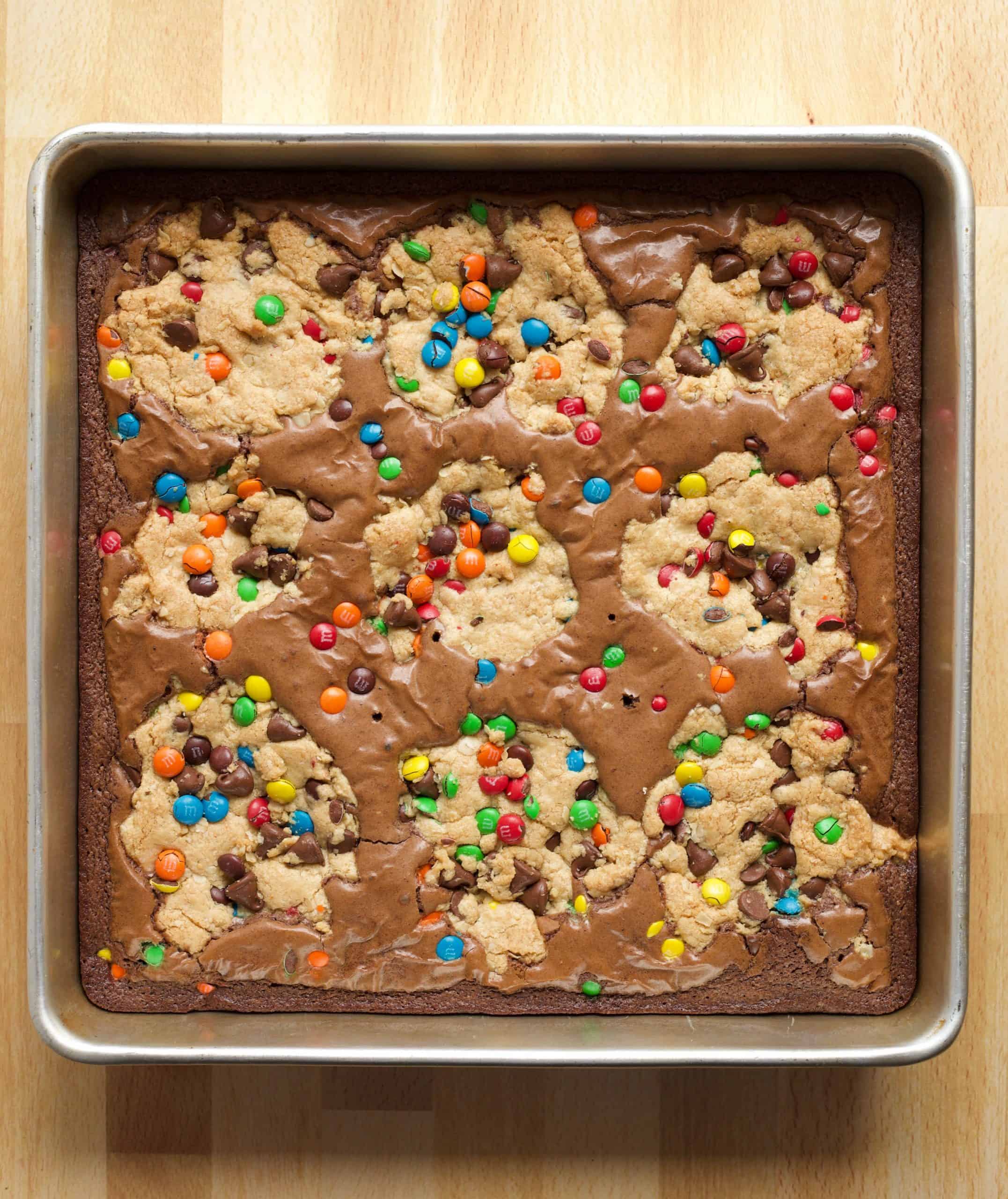 Easy Monster Cookie Brownies - Layered Brownie Dessert - Passion For Savings