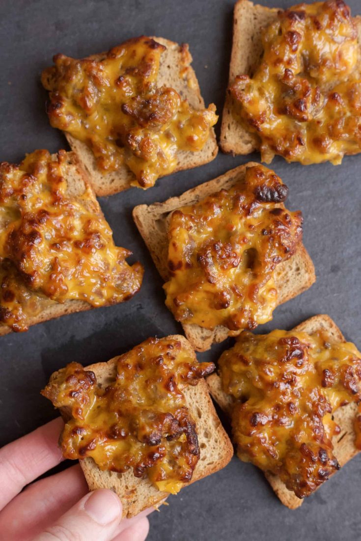 Sausage and Cheese Party Rye Appetizer in Air Fryer