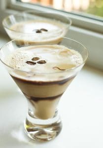 chilled salted caramel espresso martinis